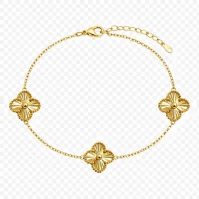 دستبند ١٨ عیار طلا ونکلیف سه گل 18 تصویر دستبند طلا ١٨ عیار ونکلیف